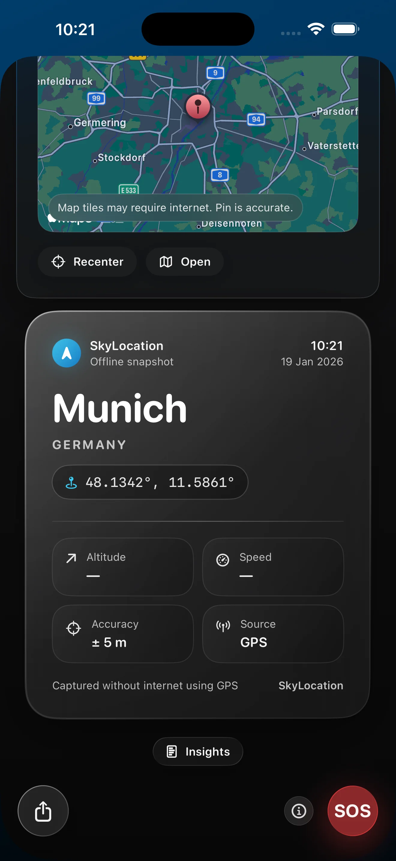 SkyLocation app preview 2